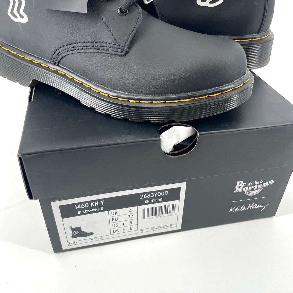 Dr. Martens 1460 Keith Haring Black Hydro Leather Lace Up Combat Boot NEW - Picture 7 of 7